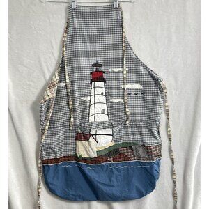 PATCH MAGIC Women Apron Multicolor Lighthouse Reversible Pocket Cook Bake 10a-4